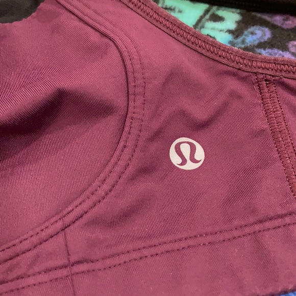 Lululemon Sports Bra Purple 32D black mesh no pads - Picture 6 of 6